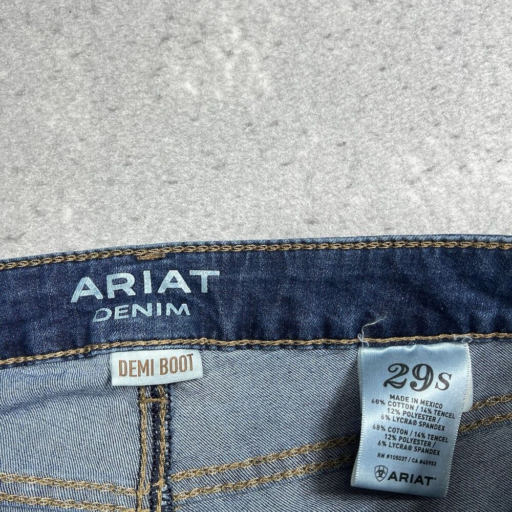 Ariat Demi Boot Jeans Womens 29S Medium Wash Blue Denim Stretch Low Rise Western - Picture 9 of 12